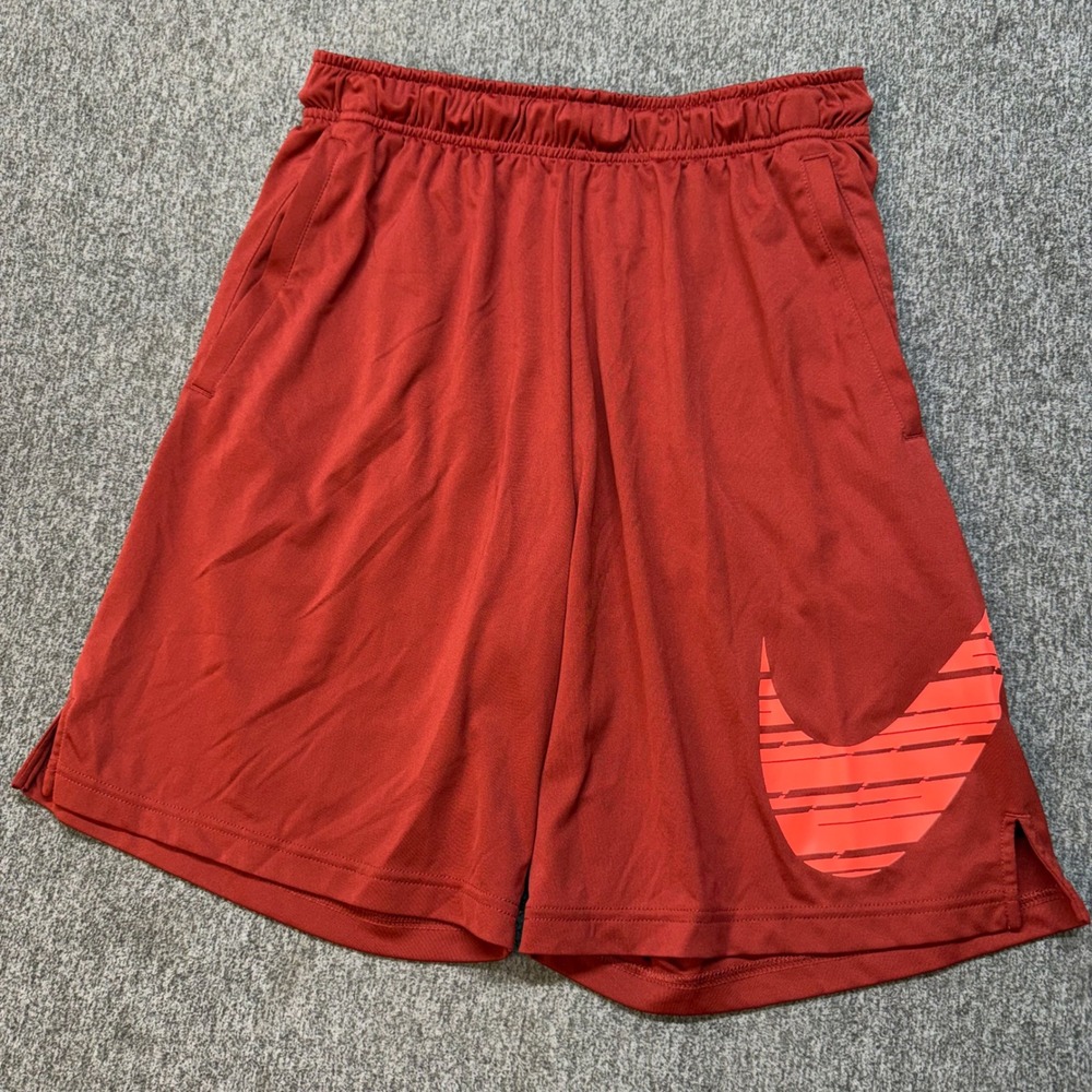 Nike Mens Dri-FIT Basketball Shorts Red Large Swoosh 844641-674 Size M